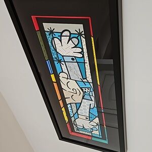 Romero Britto Signed "Hug" Picture. LIKE NEW